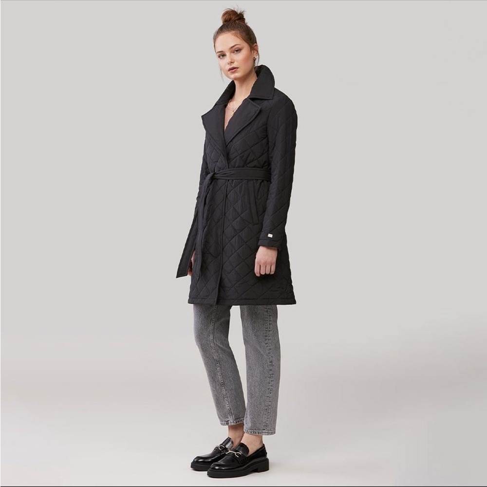 Sonia & Kyo Amara Black Quilted Winter Coat NWT
